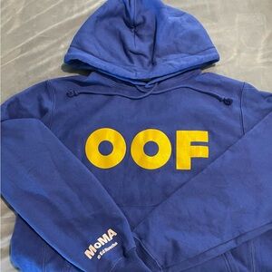 MoMA x Ed Ruscha “OOF” Hoodie – Adult Small, Blue/Yellow